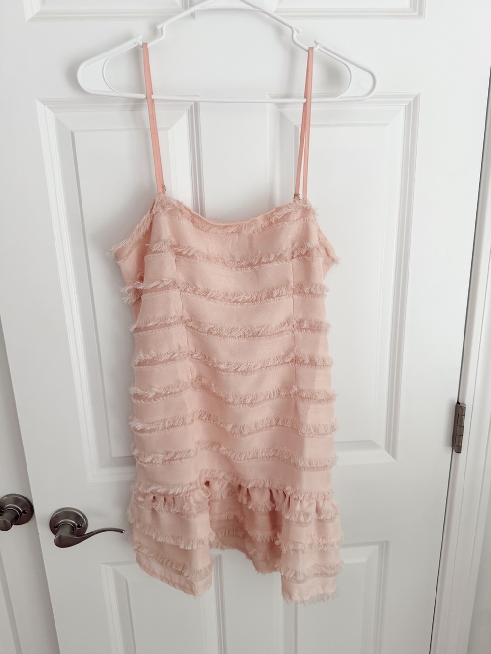 Princess Polly Blush Pink Fringe Tiered Mini Dress